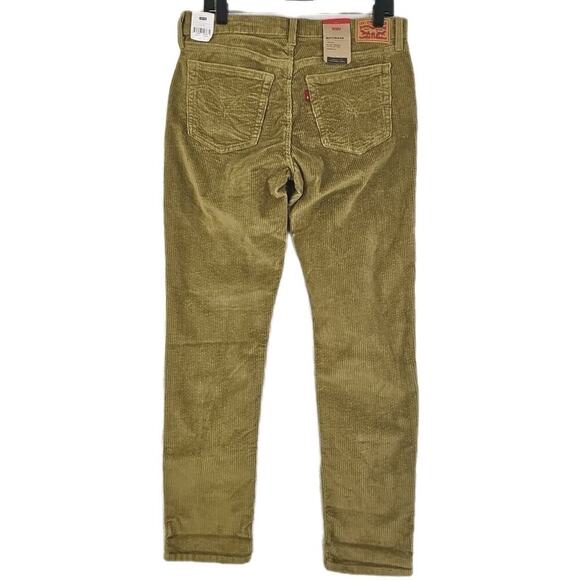 Levi's ~Woman Size 30×30~ Brown/Green Mid Rise Boyfriend Jeans CORDUROY NWT. - Picture 14 of 16